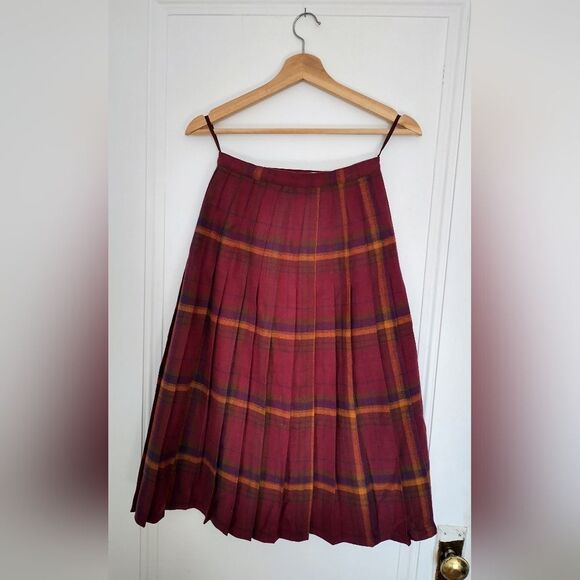 Elysee Soiries Plaid Wool Kilt Skirt - Size 7 Extra Small - Picture 2 of 2